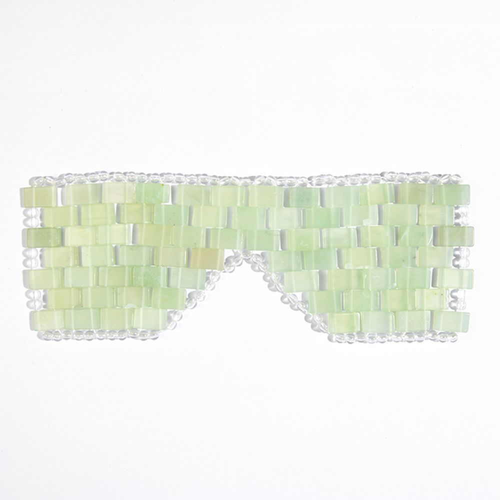 Luxury Natural Skincare - Natuursteen Xiu Jade oogmasker, handgeweven, verkoelend,